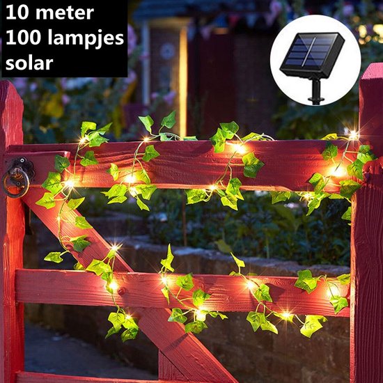 LED Solar Lichtslinger Esdoornblad 10m 100 Lichten