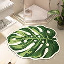 Luxe Monstera Blad Antislip Vloermat - Groene Siliconen Super Absorberende Mat-87x57,5 cm