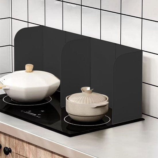 Universele Keuken Spatbescherming – Opvouwbaar, Hittebestendig en Eenvoudig Schoon te Maken-35*17.5*32-zwart