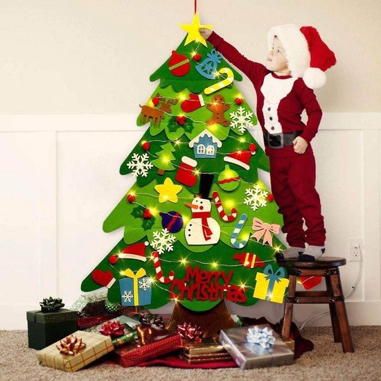 Vilten kerstboom set - DIY kerstdecoratie - 32 stuks - groen - vilt