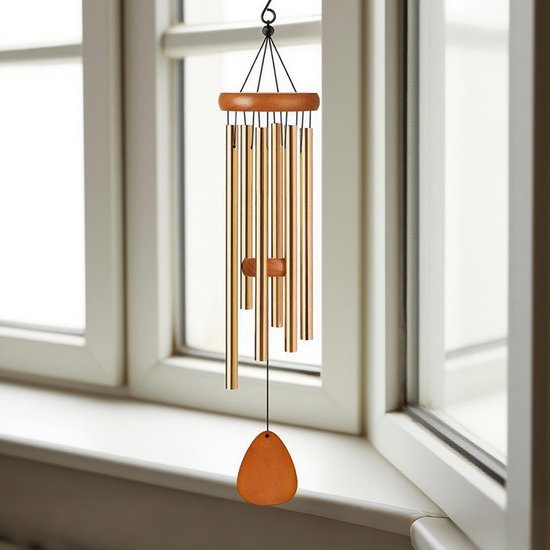 Waterdichte aluminium windgong voor buiten, goudkleurig, 65