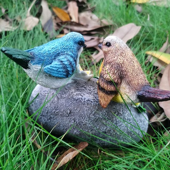 Landelijke Hars Vogeldecoratie Warm Welkom 15x6x14cm