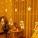 LED Lichtgordijn met Charmante Kerstboom en Belvormige Decoraties- voor een Warme en Feestelijke Leefruimte, 138 Warme LED's