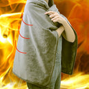 TDR - Elektrische verwarmingsdeken in poncho-vorm met USB-aansluiting - van zachte flanellen stof -  Grijs