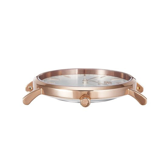 Reitsman Horloge Cadeao Set - Roségouden Horloge, 3 Verwisselbare Bandjes & Bangle - Zwitsers Uurwerk, Saffierglas, Diamant & 5 ATM - Stijlvolle Valentijnscadeau