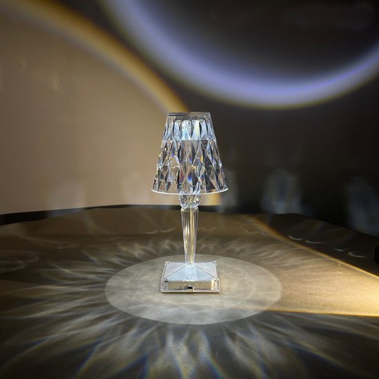Kristal Nachtlampje - USB Oplaadbaar - Tafellamp Touch - Met Dimfunctie - Romantische Sfeer