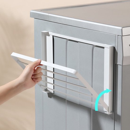 Magnetisch Opbergrek voor Wasmachine - Inklapbaar en Ruimtebesparend - 40x25x25 cm-wit