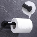 Toiletpapierhouder Wandgemonteerd - Zelfklevend - Zwart - RVS