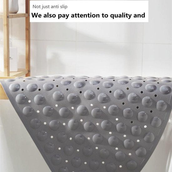 TDR-Waaiervormige douchemat- PVC zuignap badkamer antislipmat -grijs 70*70