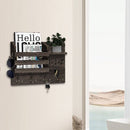 Multifunctionele Houten Wandorganizer met 13 Haken -Sleutelr