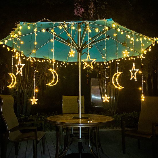Sterrenhemel - Lichtketting met maan en sterren versiering - Warm licht - 1.5M snoer - 220V