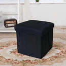 Opvouwbare opbergkist/zitkruk - zwart 37x37x37cm
