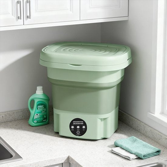 Opvouwbare mini wasmachine voor thuisgebruik, draagbare mini-opvouwbare wasmachine blauwlichtsterilisatie + grotere motor met afvoermand + afvoerslang