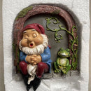 Charmante Slapende tuinkabouter met kikker voor in de tuin -