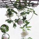 2 Stuks Klimop Slinger met grote rozen kunstbloem -2 meter lang-decoratieve slinger-Bloemenkrans-wit