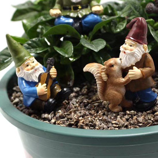 Kabouter Tuinstekerset - Bloempot Decoraties - 5 Stuks