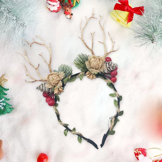 Prachtige Handgemaakte kerst Haarband met dennenappels- en B