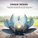 lotus tuinlamp op zonne-energie- Buitenverlichting met dagsensor- blauw