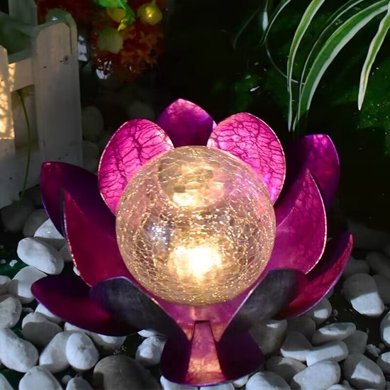 Unikorf Lotus Tuinlamp Zonne-energie Dagsensor Paars