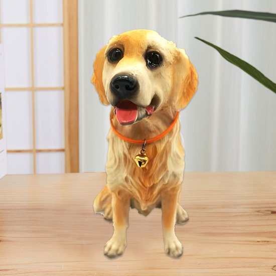 Betoverende Golden Retriever Harsdecoratie - Een Charmante Toevoeging aan je Interieur 10.5x11.5x19.51cm