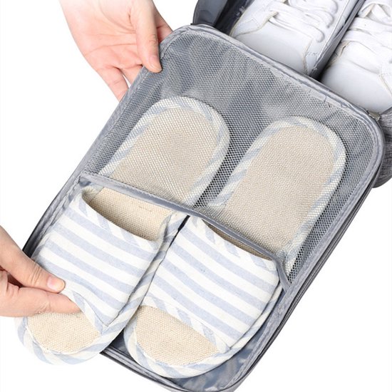 TDR - schoenen opbergtas - multifunctionele - draagbare opslag - schoenentas - grijs