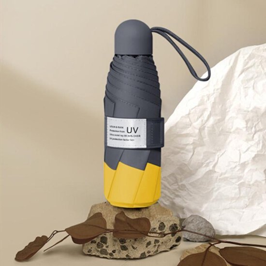 TDR Opvouwbare Windproof Paraplu UV-SPF 50+ Geel