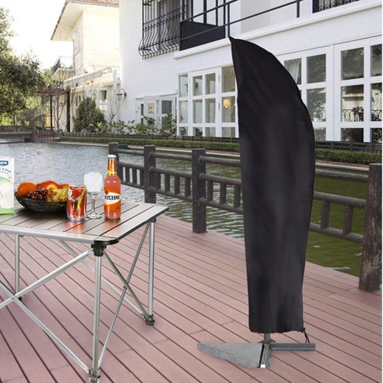 Parasolhoes voor Zweefparasol & Staande Parasol - Waterbestendig & Anti-UV - 210D Oxford Stof - Duurzaam & Milieuvriendelijk - Inclusief Opberghoes 265x70x50cm - Zwart