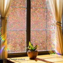 Kleurrijke Statische Raamfolie - Planten en Bloemenontwerp - Hoogwaardig PVC-Privacy en UV Bescherming -40x100 cm