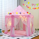 Roze Kinder Speeltent Kasteel met Sterrenverlichting 140x70x
