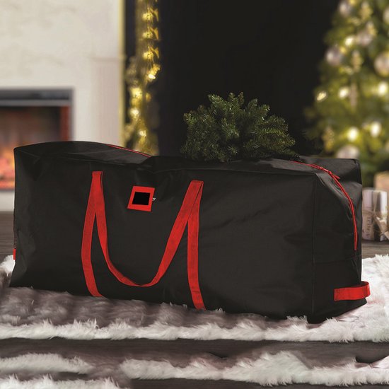 Duurzame Opbergzak - Perfect voor Kerstboom, Kleding en Dekens - Extra Stevig en Waterbestendig - Met Handgrepen voor Gemakkelijk Dragen - 162 x 36 x 74,5 cm - zwart