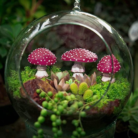3 delige Betoverende Tuin Paddenstoel Decoratie Set - Glow in the Dark - Realistische en Weerbestendige Tuindecoratie