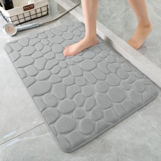 hoogwaardige badkamermat - Luxe Comfort en Veiligheid in één-Uitzonderlijke Waterabsorptie- 50*80cm- lichtgrijs
