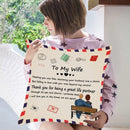 Sierkussensloop 45x45 cm - Cadeau voor vrouw - "To my wife"