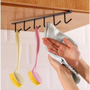 Keukenhaak onder plank, 6 haken - set van 4, zwart 26cm