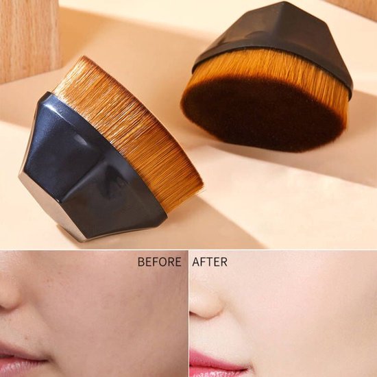 2 stuks Groot formaat Foundation Brush - Synthetische borstelharen voor een natuurlijke en egale make-up
