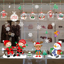 Kerst Raamstickers met Sneeuwpop, Kerstfiguren en Sneeuwvlokken- Herbruikbaar en Statisch-35.5*50cm