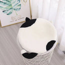 Rond Kussen Kat – 40×40 cm – Zwart/Wit Pluche Kussentje