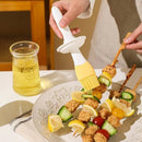 2 STUKS Oliefles met Borstel-Bakkwast voor BBQ of bakker- hittebestendig Siliconen kwast- wit