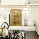 Bamboe Snij- & Serveerplank 'vaderliefde' - Duurzaam met Lasergravure - Ideaal als Borrelplank of Keuken Decor - Ophangbaar - Perfect vaderdag Geschenk - 28x22 cm