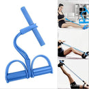 TDR - multifunctioneel weerstandstesiontouw, buiktrainer beentrainer Fitness trekkoord met voetpedaal-blauw