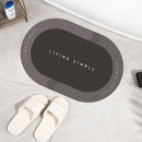 super absorberende badmat -antislip-grijs ovaal 50*80CM