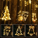 LED Lichtgordijn met Charmante Kerstboom en Belvormige Decoraties- voor een Warme en Feestelijke Leefruimte, 138 Warme LED's