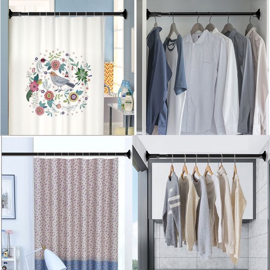Uittrekbare Kledingkast Hanger- Garderobestang-douchegordijn