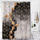 Waterdicht douchegordijn marmerpatroon 180x200CM zwart/goud