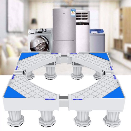 Verstelbare Wasmachine Verhoger met 8 Poten - Wit