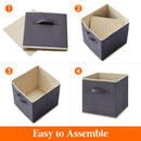 6 stuks Opbergdoos voor Kleding en Speelgoed- Duurzaam non-woven materiaal - Opvouwbaar ontwerp - Multifunctioneel en veelzijdig-33*33*33CM -grijs