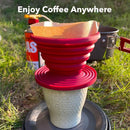 Opvouwbare siliconen koffie filter rood