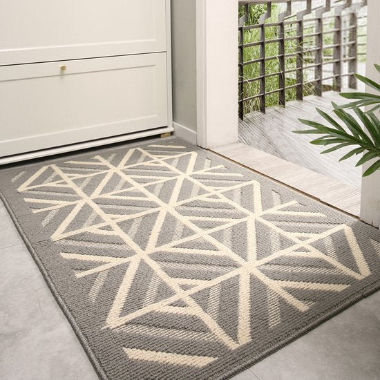 Antislip Deurmat - Geometrisch - Absorberend - 60x90CM - Gri