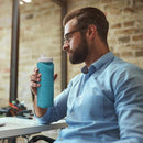 Outdoor draagbare opvouwbare waterfles cyaan 600ML