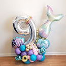 TDR-Digitale Zeemeermin Ballon Set 9 jaar -themafeest-Kinderfeestje-Decoratie set